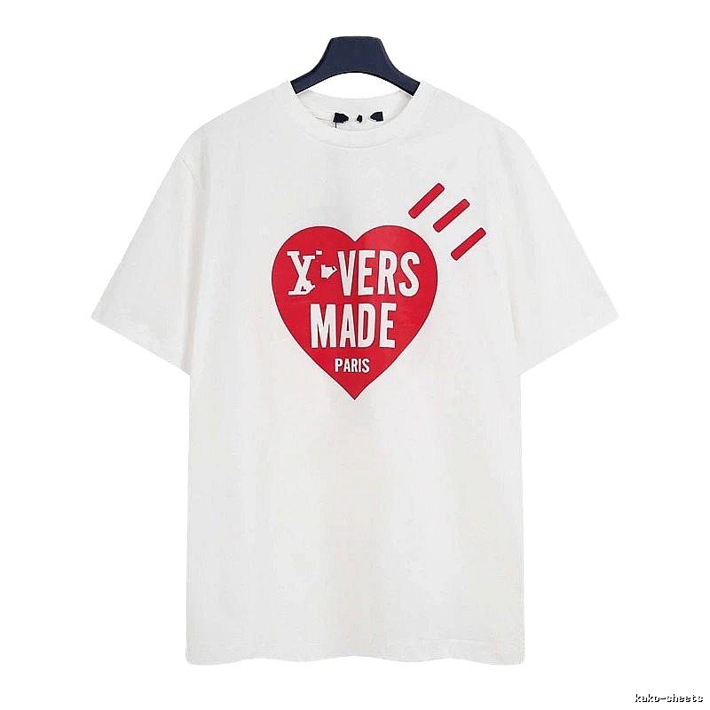 Louis Vuitton Heart Print Trendy Style White T-Shirt