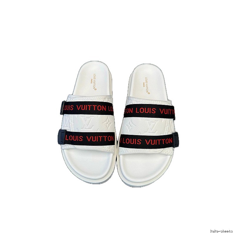 Louis Vuitton Monogram Light Luxury Street Style White Slippers