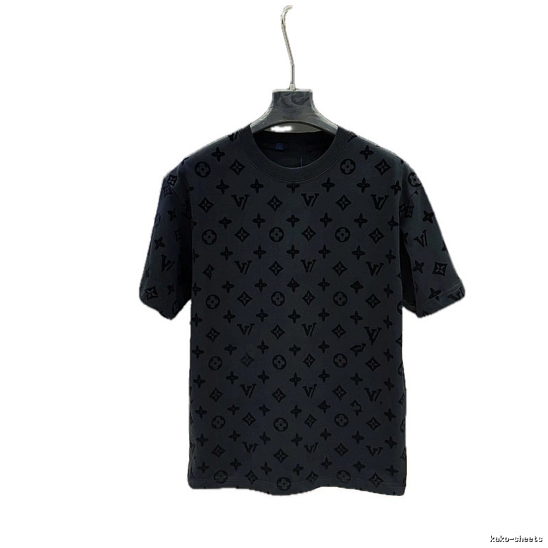 Louis Vuitton Monogram Streetwear Style Charcoal Grey Short-sleeve T-shirt