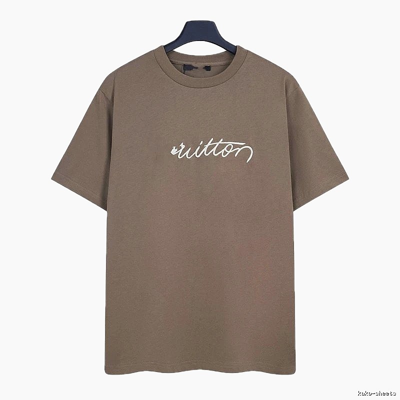 Louis Vuitton Signature Minimalist Khaki Short-sleeve T-Shirt