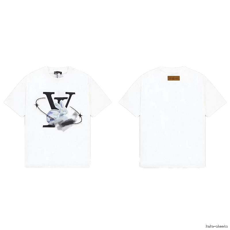 Louis Vuitton Trendy White T-Shirt with Rabbit Print