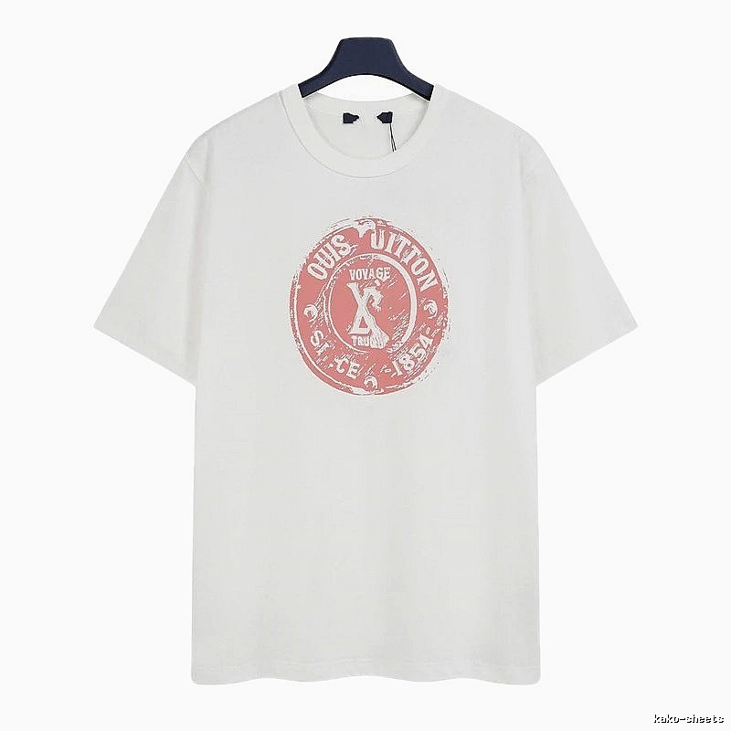 Louis Vuitton Vintage-style White T-Shirt with Stamp