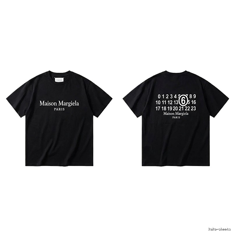 Maison Margiela black T-shirt with digital printing.