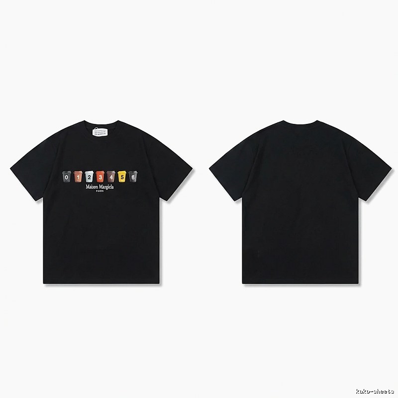Maison Margiela digital print style black T-shirt