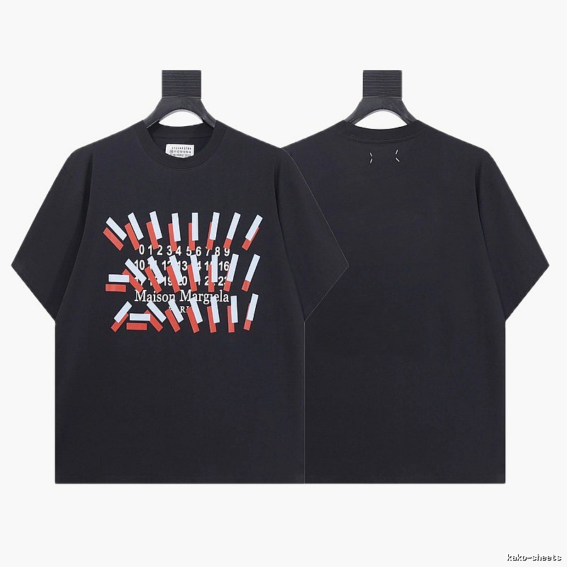Maison Margiela Digital Printed Streetwear Black T-Shirt