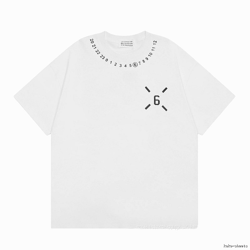 Maison Margiela MM6 streetwear brand casual white short-sleeve T-shirt