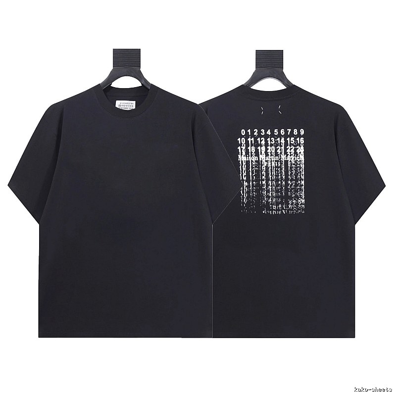 Maison Margiela Number Series Street Style Black T-shirt