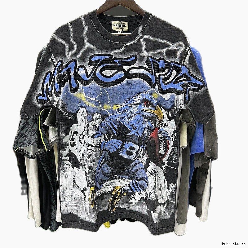 MAJ Flying Eagle American Vintage Distressed Black Short Sleeve T-Shirt