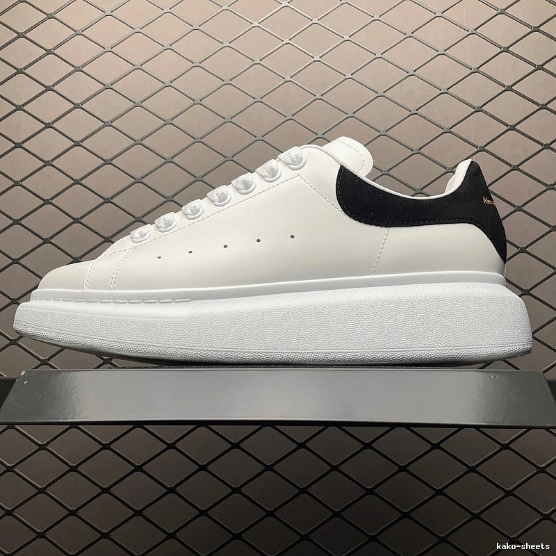 McQueen White and Black Oversized Sneakers with Wide Cupsole