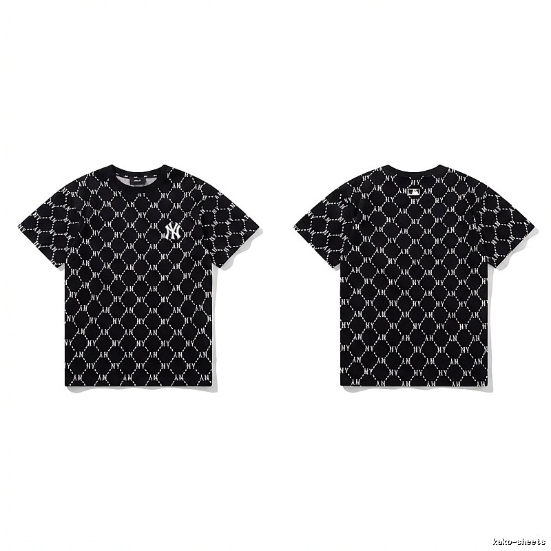 MLB full - print style black T - shirt
