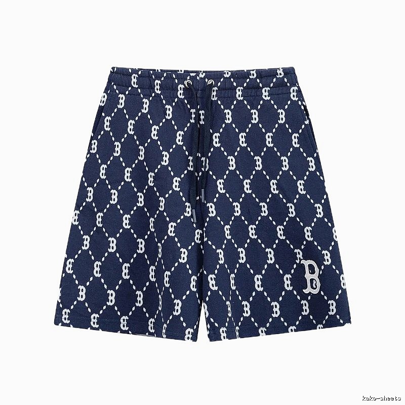 MLB full-print style navy blue shorts