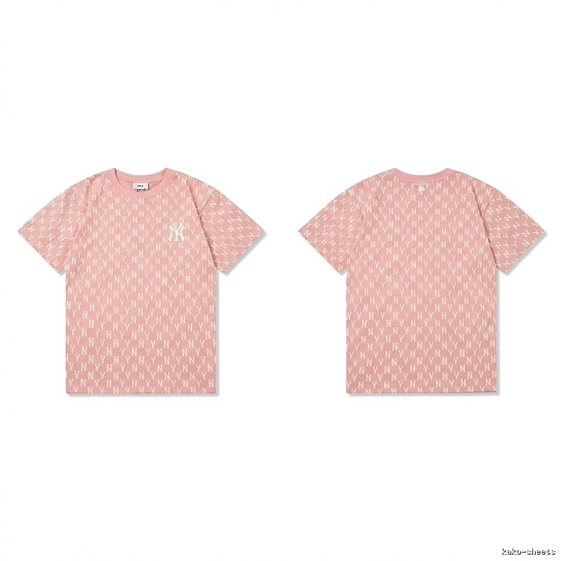 MLB full - print style pink T - shirt