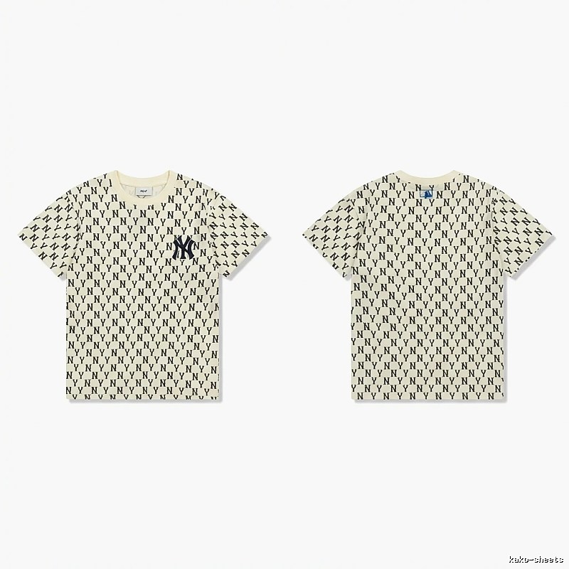 MLB full-print trendy style white T-shirt