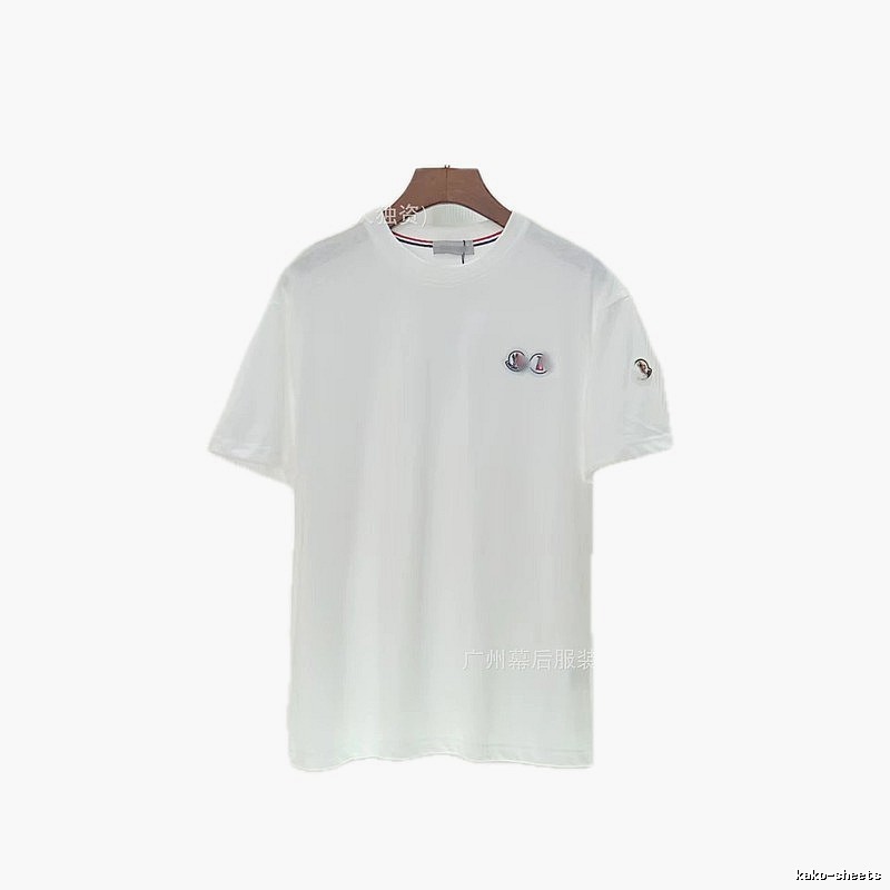 Moncler Badge Casual Style White T-Shirt