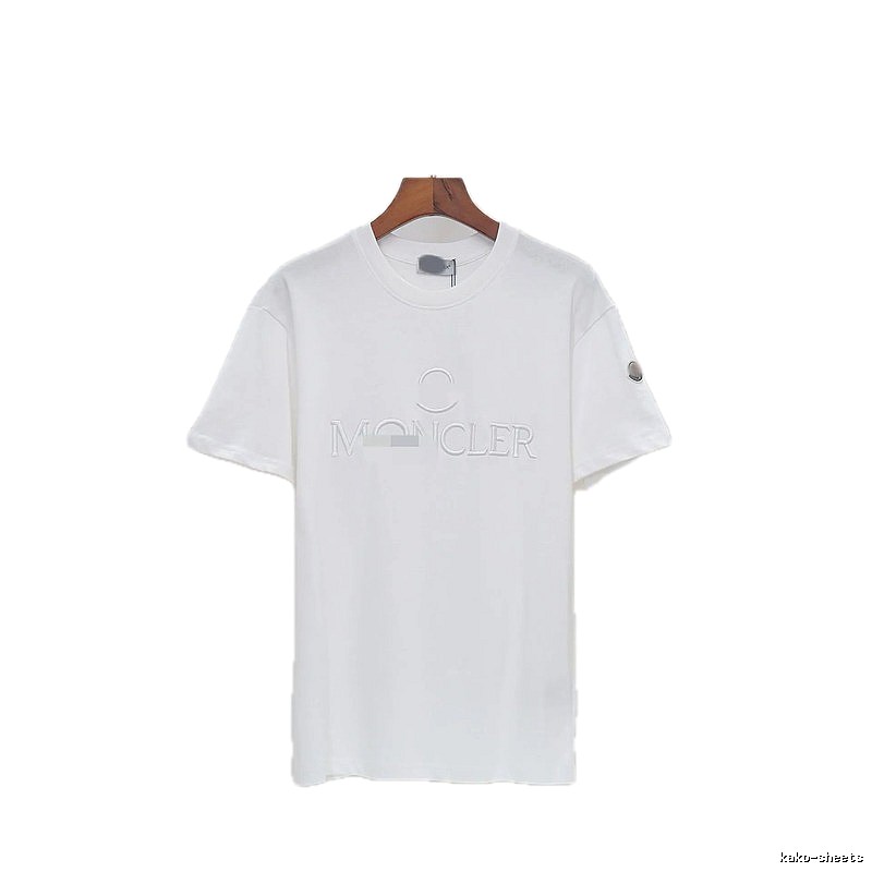 Moncler Embossed Casual Style White Short-sleeve T-shirt