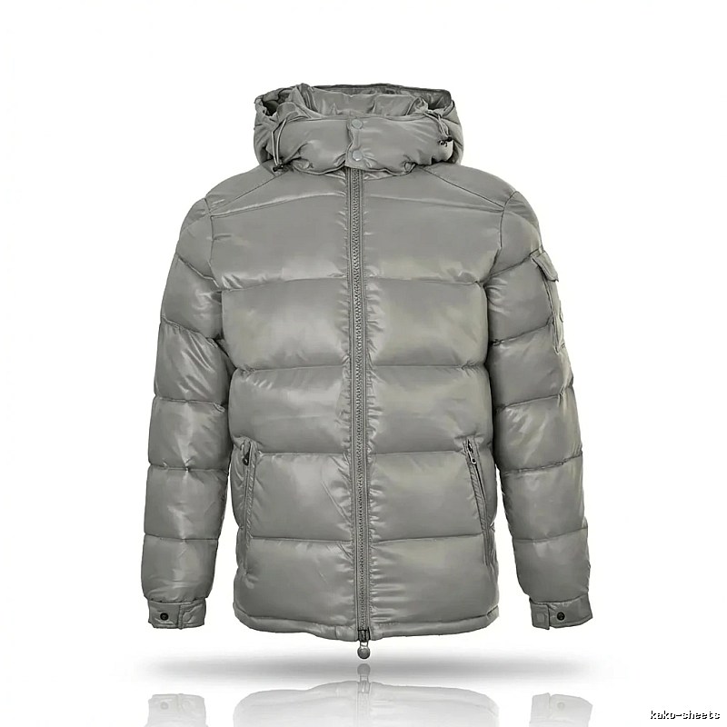 Moncler hooded fashionable grey down jacket