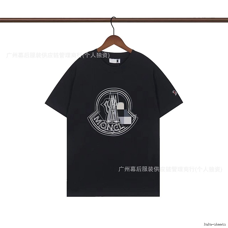 Moncler Large Logo Trendy Style Black Short-sleeve T-shirt