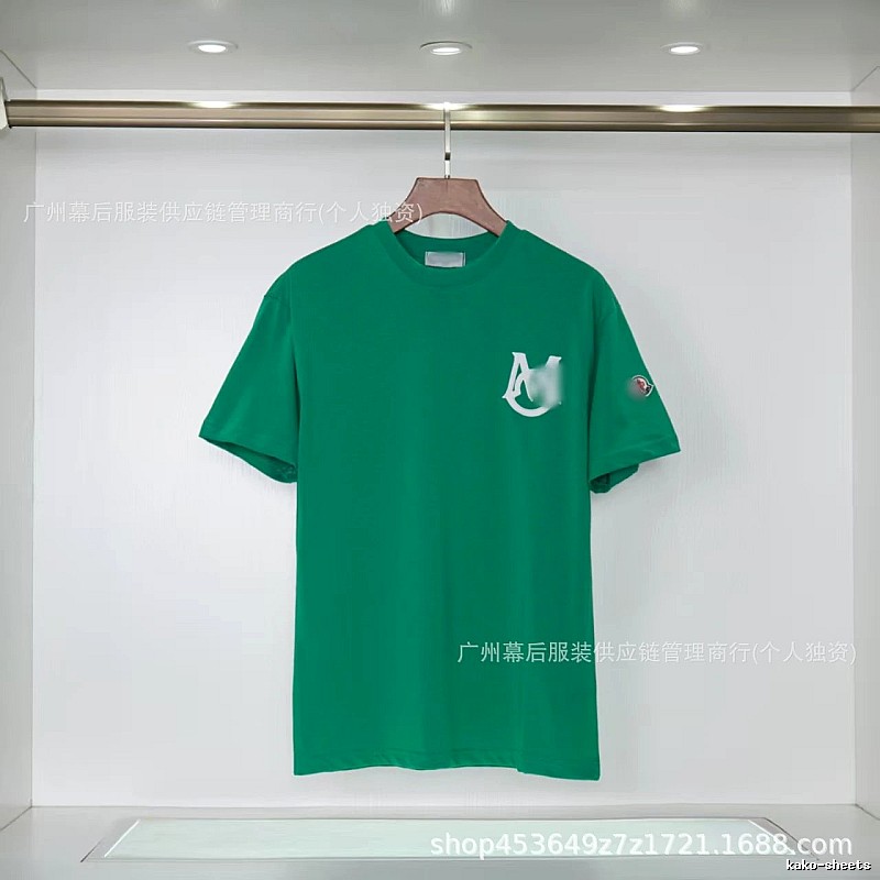 Moncler Letter Print Casual Style Green Short-sleeve T-shirt