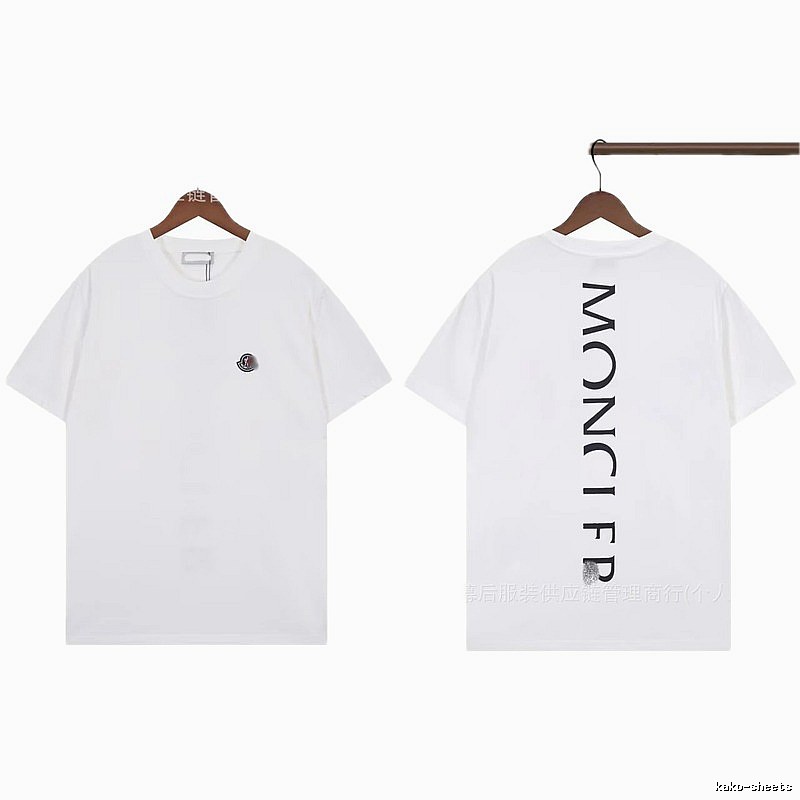 Moncler Letter Print Trendy Style White T-Shirt