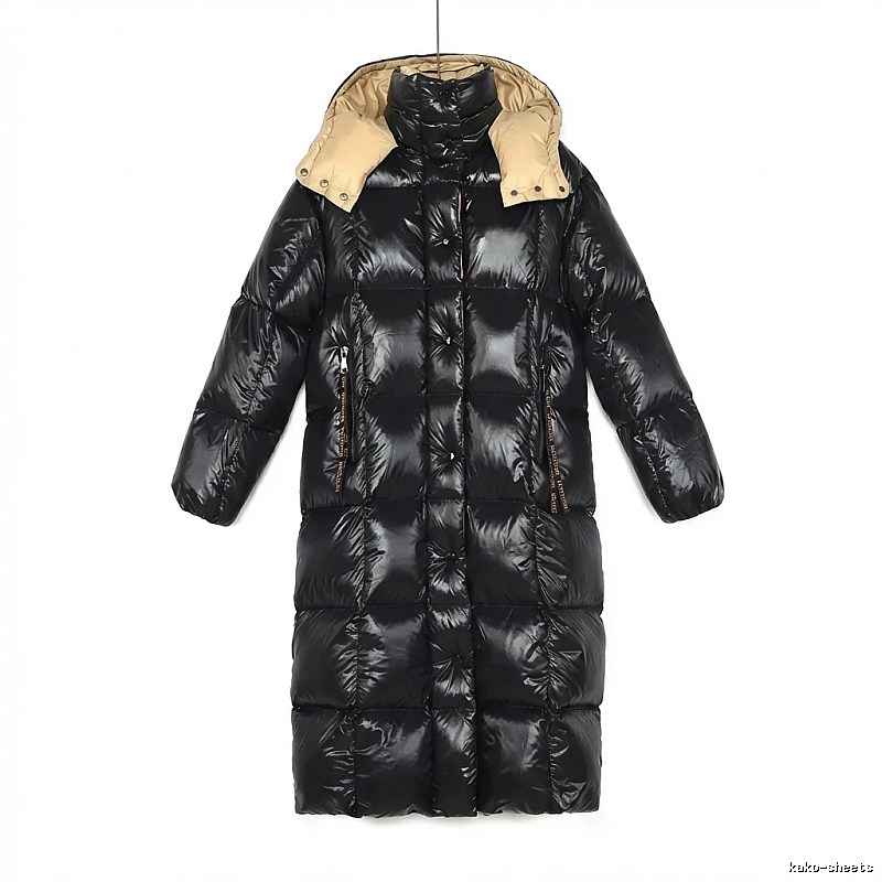 Moncler long black down jacket