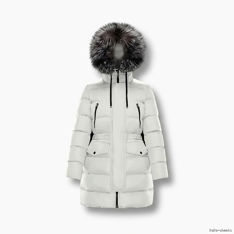 Moncler long fashion white down jacket