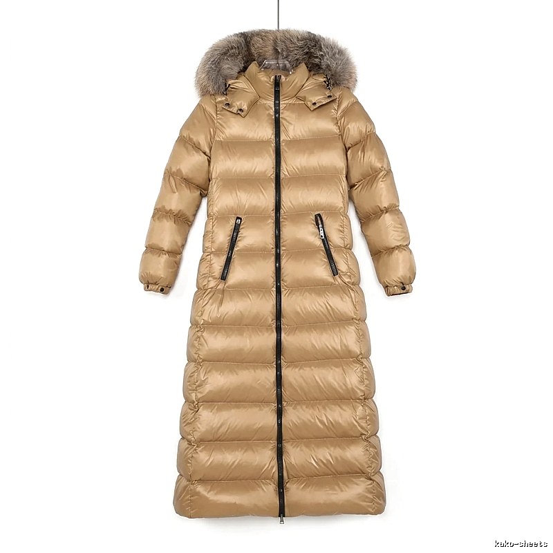 Moncler long stylish camel down jacket