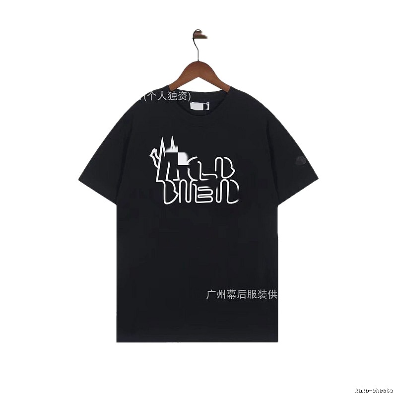 Moncler Neon Print Trendy & Cool Black T-Shirt
