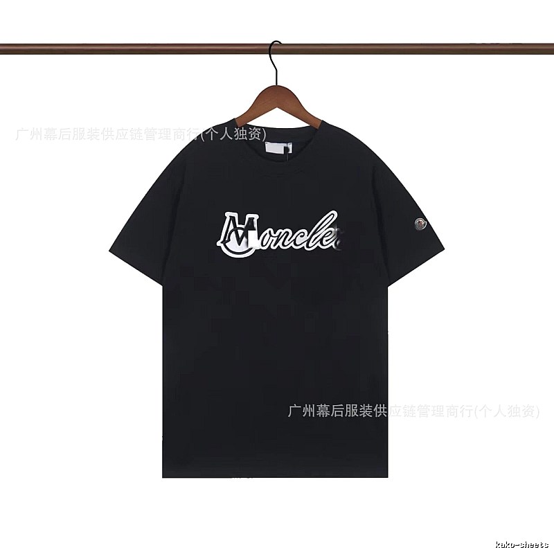Moncler Printed Collection Streetwear Style Black T-Shirt