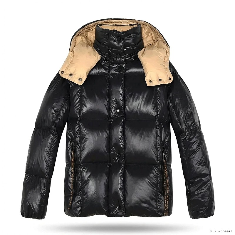 Moncler shiny and stylish black down jacket