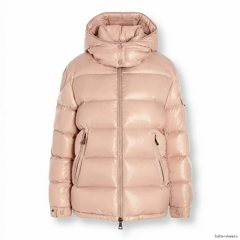 Moncler shiny casual pink down jacket