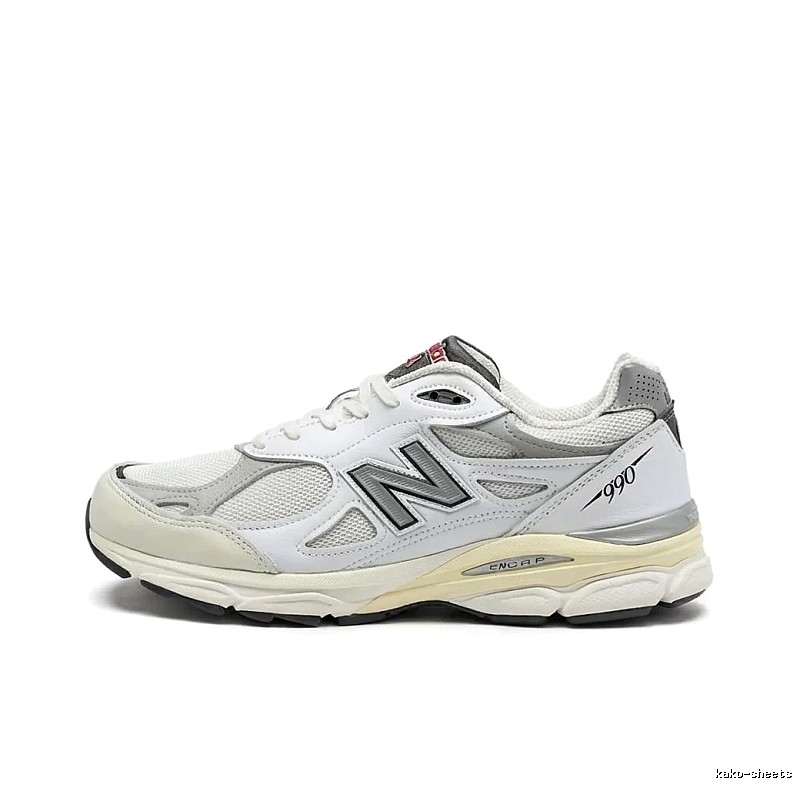 New Balance 990 series retro-style white shoes