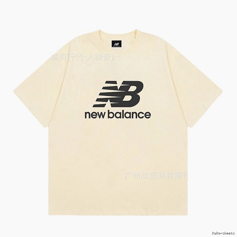 New Balance Classic Casual Style Apricot Beige Short Sleeve T-Shirt