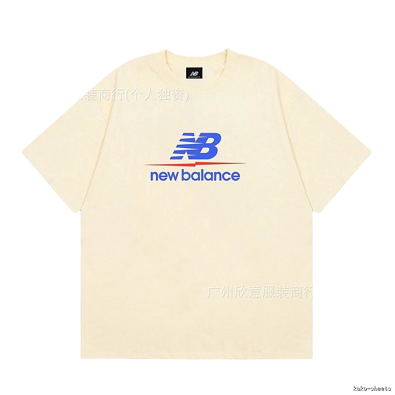 New Balance Printed Casual-style Light Beige Short-Sleeve T-Shirt