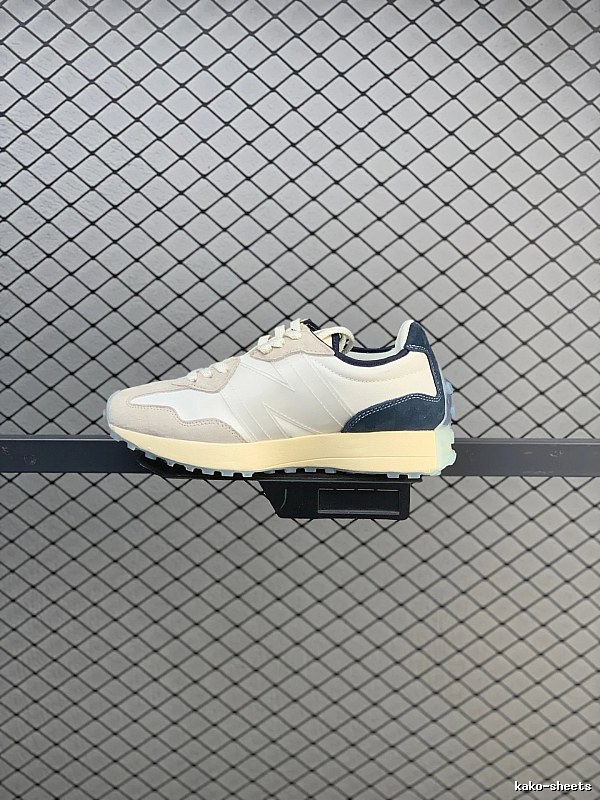 New Balance Retro Runners with N Side Logo in Cream and Navy