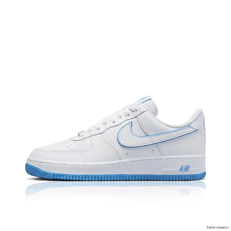 Nike Air Force 1 Simple White and Blue Shoes
