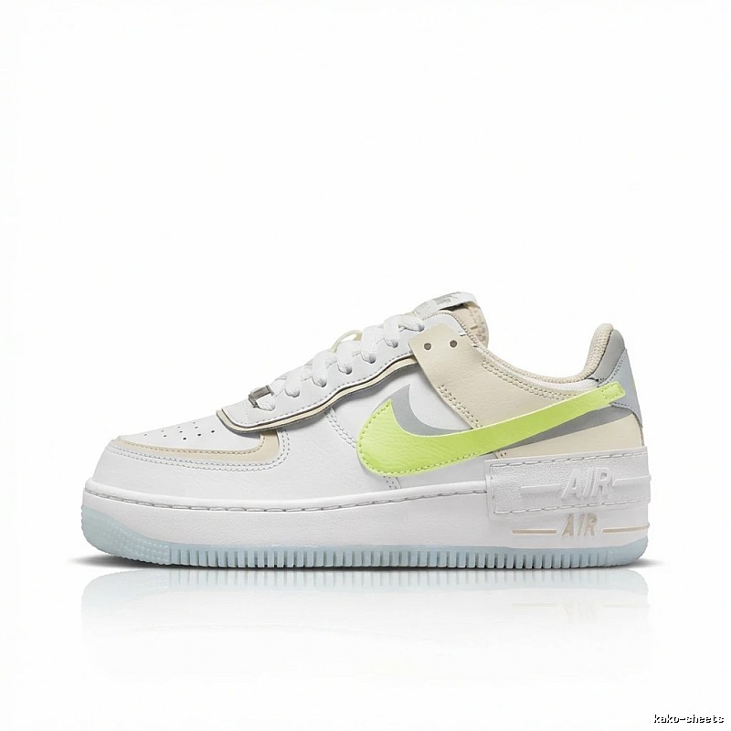 Nike Air Force 1 Trendy White and Green Shoes