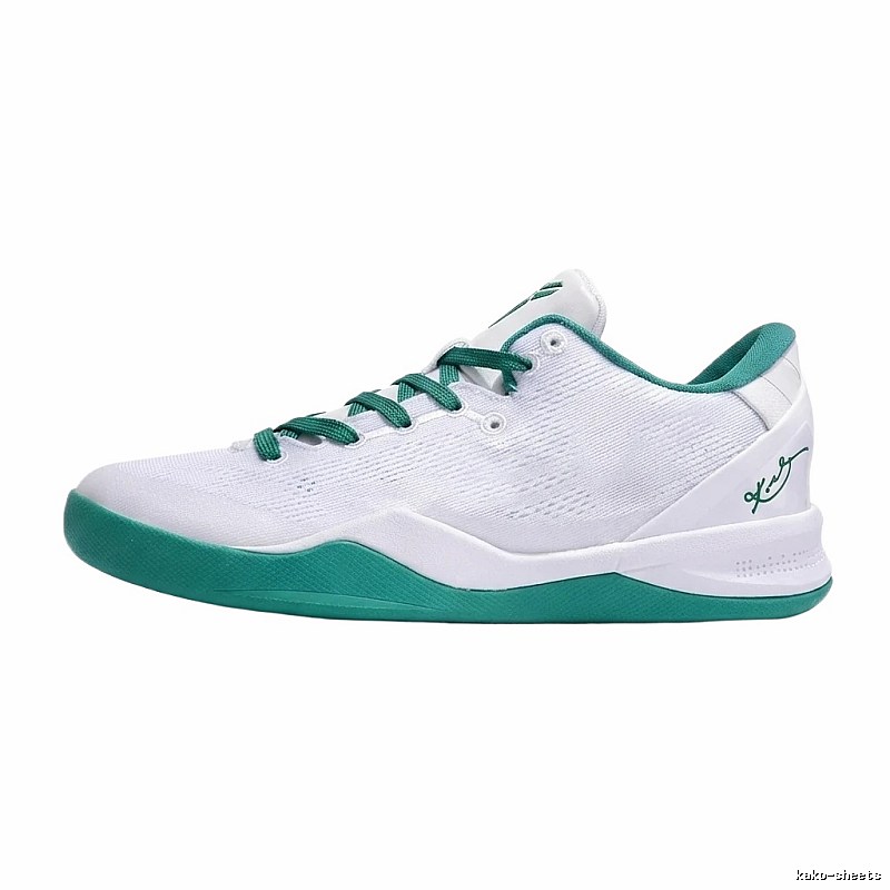Nike basketball shoes, white and green stylish style.