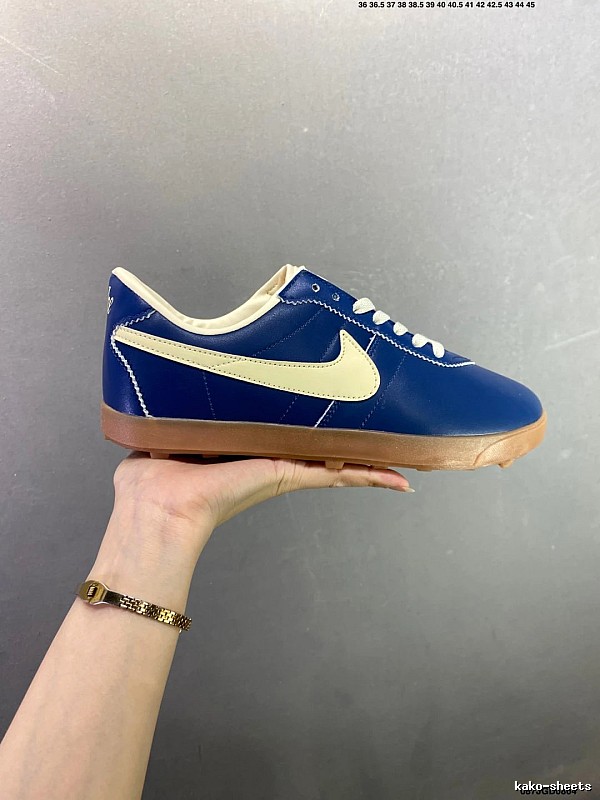 Nike Blue and Cream Waffle-Sole Runners Defined by Streamlined Toe