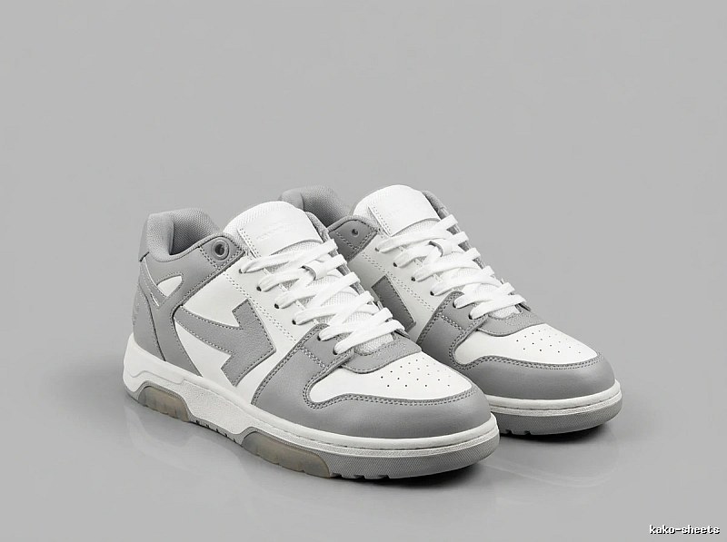 Off-White Grey and White Trendy Sneakers