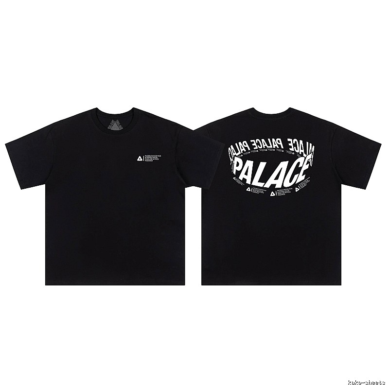 Palace Letter Print Street Style Black T-Shirt