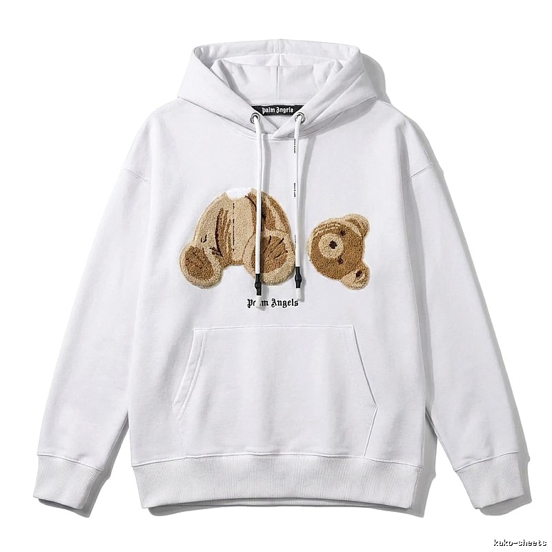 Palm Angels Bear Trend Brand White Sweatshirt