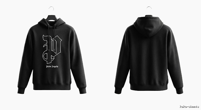 Palm Angels Gothic Style Black Sweatshirt