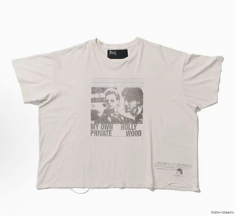Paly Hollywood Portrait Print Vintage Off-white T-shirt