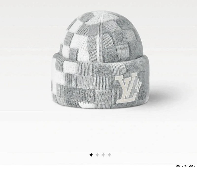 Patchwork Knit Beanie in Gray by Louis Vuitton