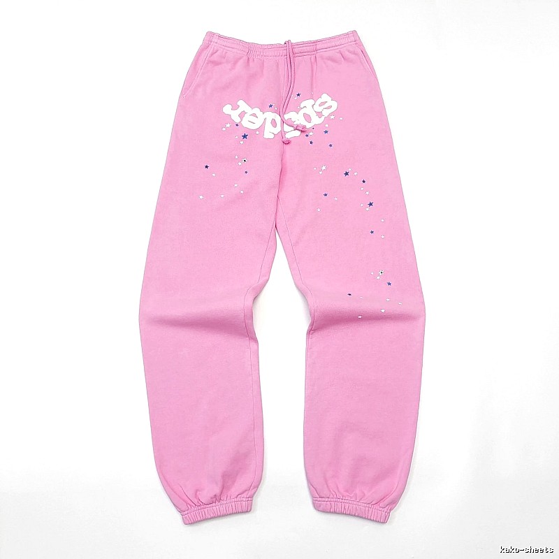 Pink Sp5der Graphic Sweatpants for travel