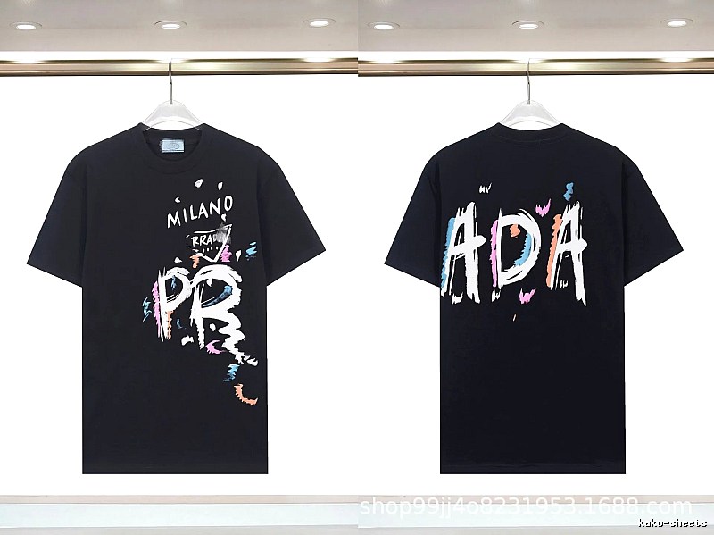 Prada Graffiti Collection Street Style Black T-Shirt