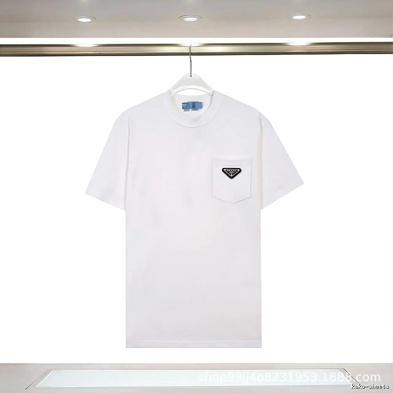 Prada Triangle Logo Minimalist Style White T-Shirt