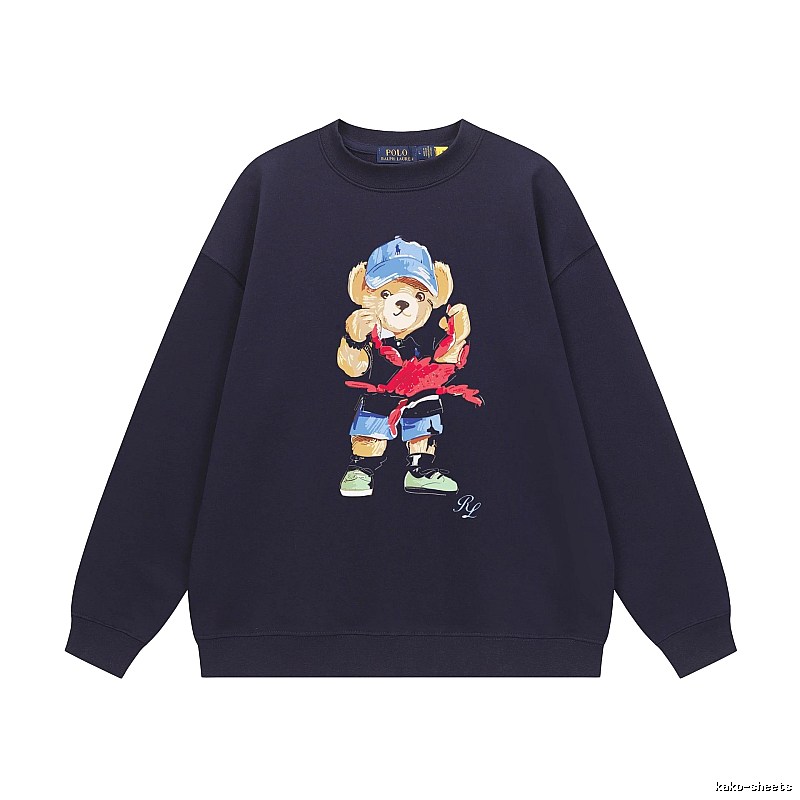 Ralph Lauren bear print navy blue sweatshirt