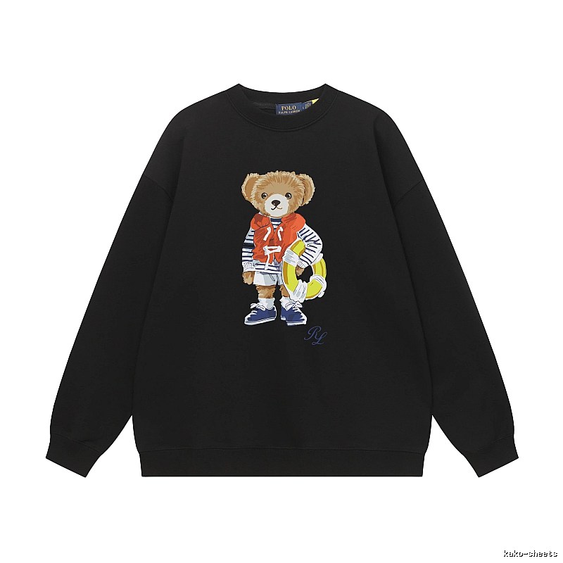 Ralph Lauren Bear Trendy Brand Black Sweatshirt