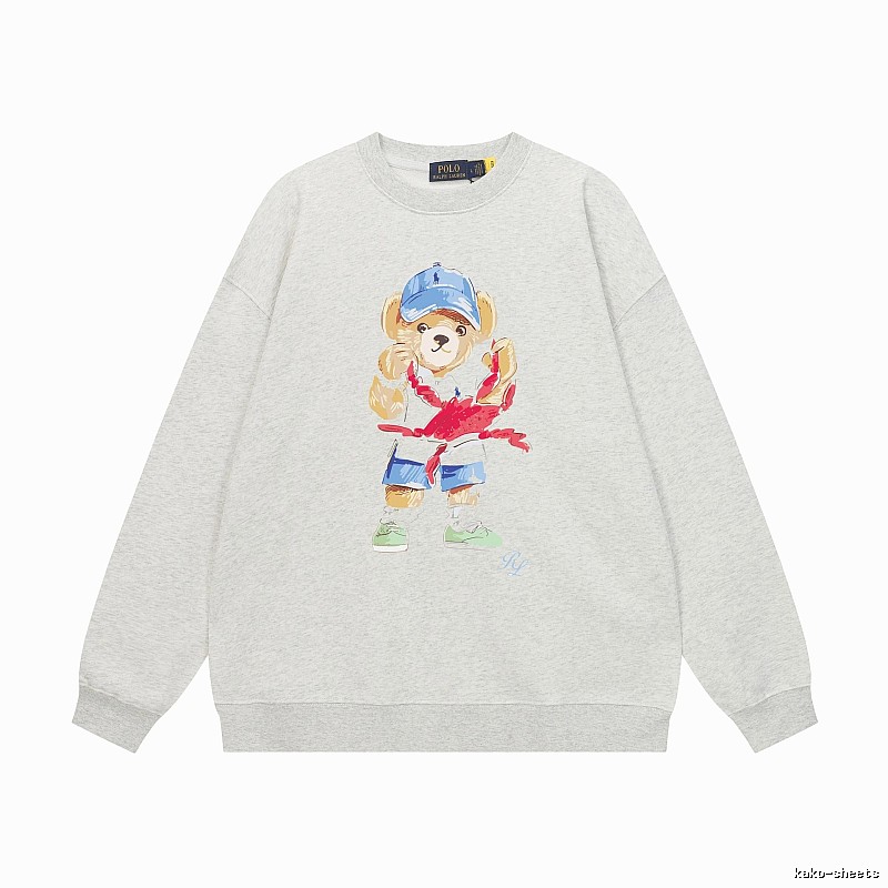 Ralph Lauren cartoon bear light gray sweatshirt